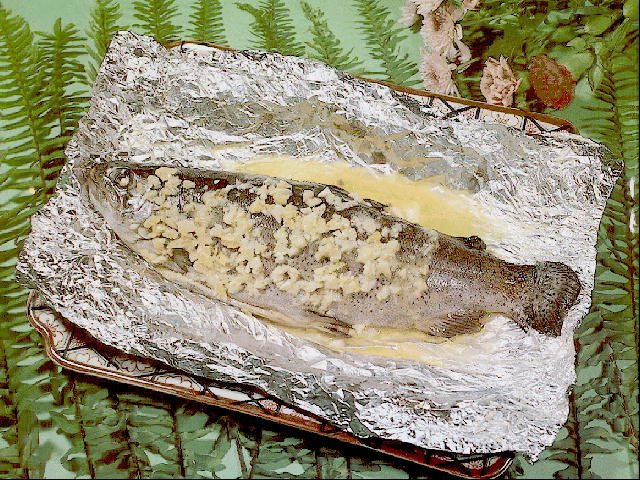 Roast Trout with Garlic Butter