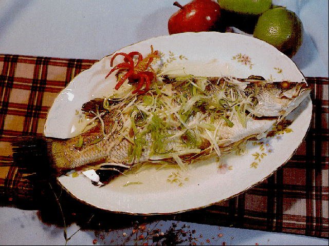 Bass Topped with Shallots and Hot Oil